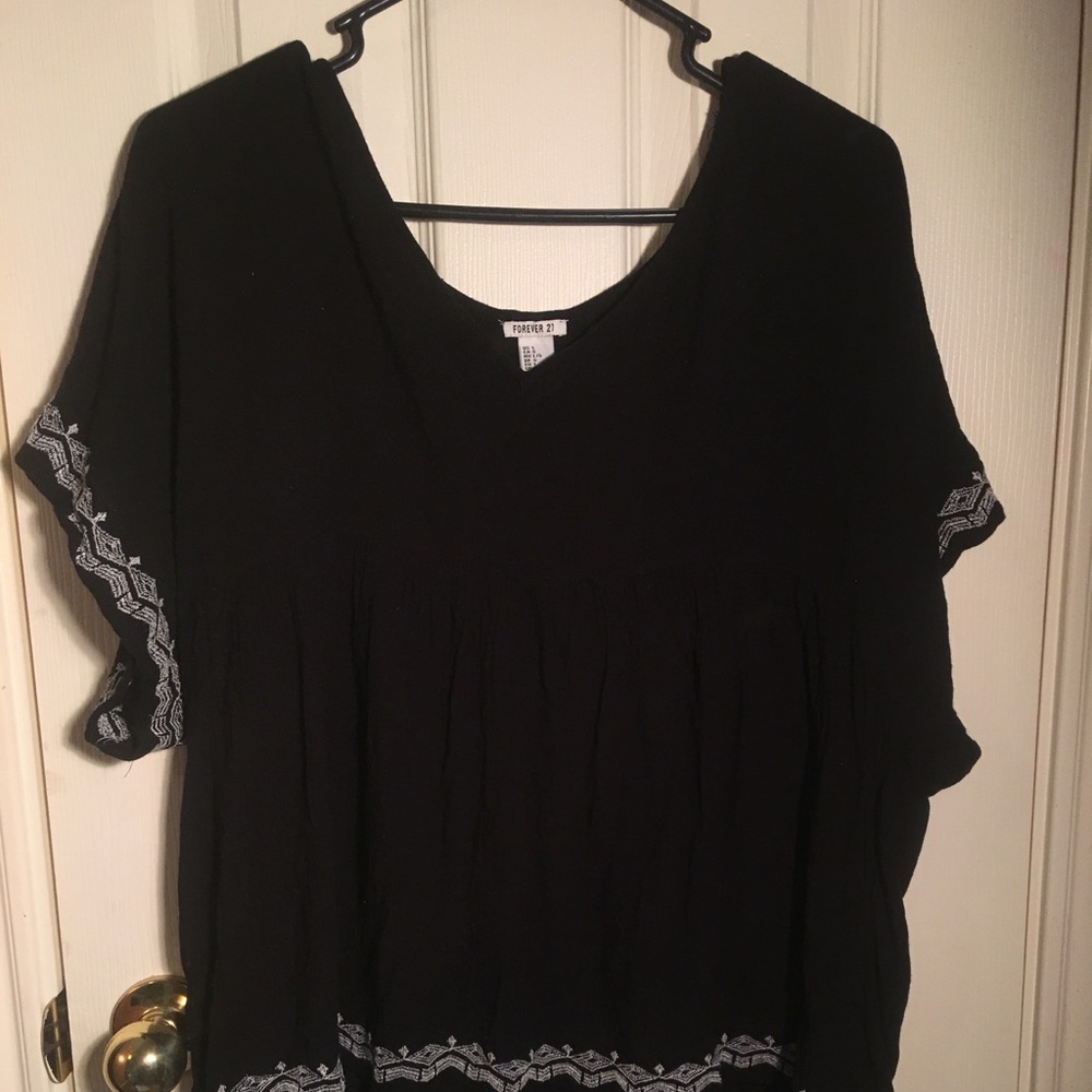 Forever 21 black high low blouse